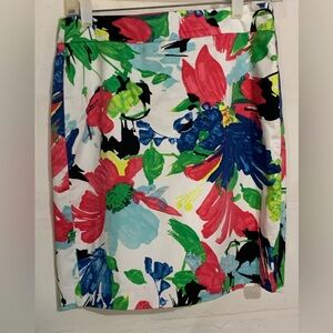 Ann Taylor Green and Blue Patterned Skirt